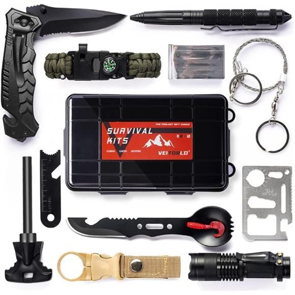 Gifts for Men Dad Husband Him, Fathers Day, Survival Gear and Equipment 12 in 1 - Picture 1 of 7